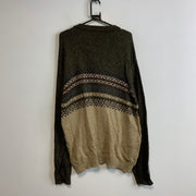 Green and Beige Knitwear Sweater Women's XXL