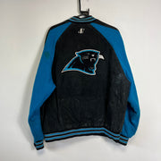 Vintage Black Blue NFL Panthers Varsity Football Jacket