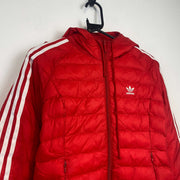 Red Adidas Puffer Jacket Women's Medium