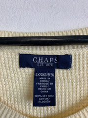 Cream and Navy Chaps Knitwear Sweater Men's XXXL