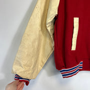 Vintage Red Cream Varsity Jacket Mens Large