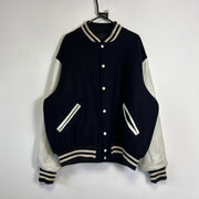 Vintage Black White Game Varsity Jacket Mens XXL