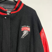 Vintage Black Red Canada Storm Hockey Varsity Jacket Mens Large