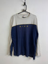 Vintage 90s Grey and Navy Nike Jumper Men's Large