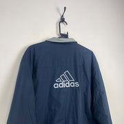 00s Y2K Navy Adidas Quilted Jacket Men's Large