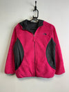 Black and Pink North Face Fleece Reversible Jacket Girl's XL