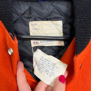 Vintage Orange Black Tigers Varsity Football Jacket Mens Large