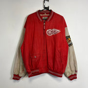 Vintage Red Beige Redwings Baseball Varsity Mirage Jacket Mens XL