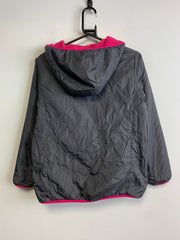 Black and Pink North Face Fleece Reversible Jacket Girl's XL