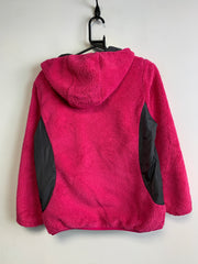 Black and Pink North Face Fleece Reversible Jacket Girl's XL