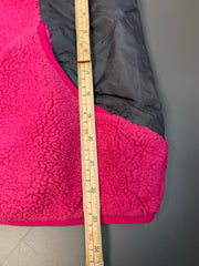 Black and Pink North Face Fleece Reversible Jacket Girl's XL