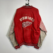 Vintage Red Beige Redwings Baseball Varsity Mirage Jacket Mens XL