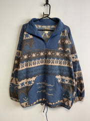 Blue and Brown Fleece Men's XL