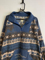 Blue and Brown Fleece Men's XL