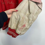 Vintage Red Beige Redwings Baseball Varsity Mirage Jacket Mens XL