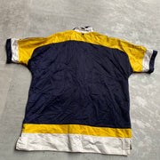Vintage Navy and Yellow Track Jacket Men's Small