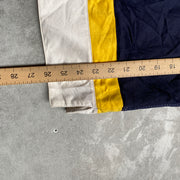 Vintage Navy and Yellow Track Jacket Men's Small