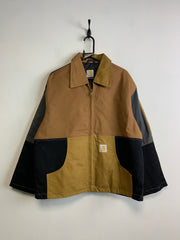 Reworked Beige and Black Carhartt Workwear Jacket Men's Large