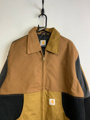 Reworked Beige and Black Carhartt Workwear Jacket Men's Large