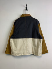 Reworked Beige and Black Carhartt Workwear Jacket Men's Large