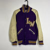 Vintage Purple Yellow LW Varsity Jacket Mens Small