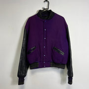 Vintage Black Purple Varsity Jacket Mens XL