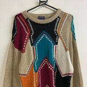 Vintage Multicolour Knitwear Sweater Men's Medium