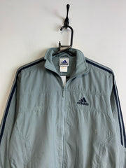 Vintage 90s Light Blue Grey Adidas Windbreaker Men's Small