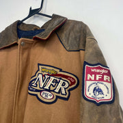 Vintage Brown Wrangler NFR Leather Jacket Men's Large