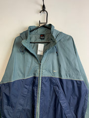 Vintage 90s Navy and Turquoise Nike Jacket Men's XL