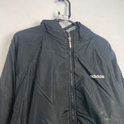 Vintage 90s Black Adidas Quilted Jacket Men's Large