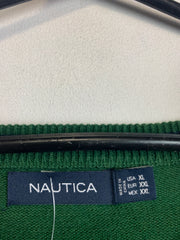 Green Nautica V-neck Jumper Men's Large