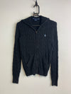 Black Ralph Lauren Sports Hooded Cardigan Women's Small