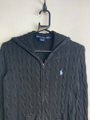 Black Ralph Lauren Sports Hooded Cardigan Women's Small