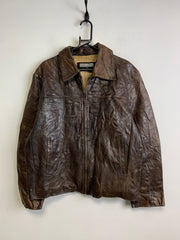 Brown Leather Jacket Men's Large