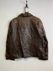 Brown Leather Jacket Men's Large