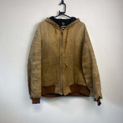 Vintage 90s Beige Carhartt Distressed Workwear Active Jacket Men's XL