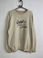 Cream White Embroidery Sweatshirt Men's XL