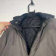 00s Y2K Black and Grey Nike Reversible Jacket Women's Medium