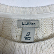 White L.L Bean Cable Knit Jumper Women's XS