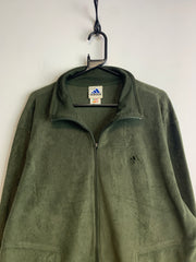 90s Dark Green Adidas Fleece Jacket Men's XL