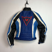 Black and Navy Dianese Leather Racing Jacket Women's Small