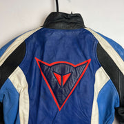 Black and Navy Dianese Leather Racing Jacket Women's Small