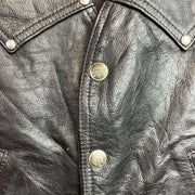 Black Harley Davidson Leather Vest Men's Small