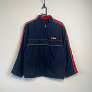 Navy Fila Quarter zip up Fleece Lined Windbreaker Women's XL