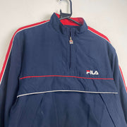 Navy Fila Quarter zip up Fleece Lined Windbreaker Women's XL