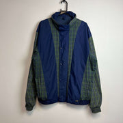 Navy and Green Quilted Jacket Men's XL