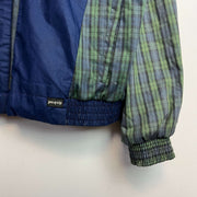 Navy and Green Quilted Jacket Men's XL