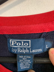 Navy and Red Polo Ralph Lauren Sweatshirt Men's Large