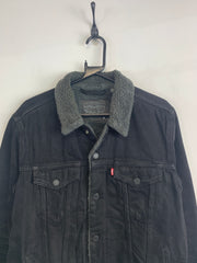 Black Levi's Denim Fleece Jacket Men's Medium